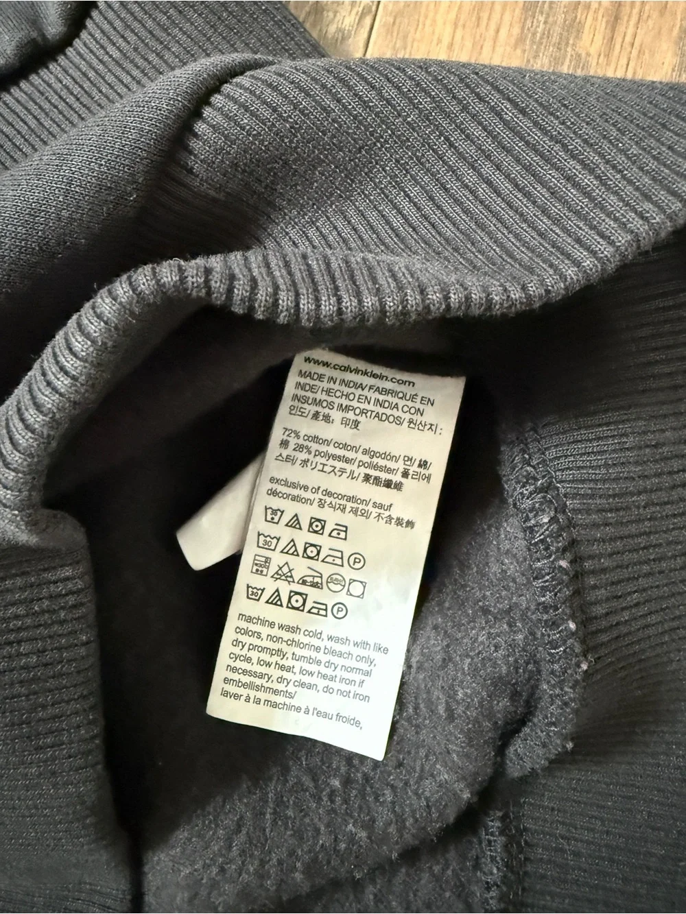Calvin Klein Black Crewneck Sweatshirt with Embroidered Logo